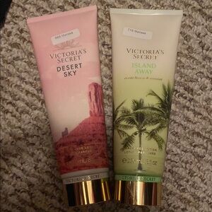 Victoria's Secret Desert Sky and Island Away Lotion Set - Pink and Cream